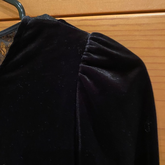 Zara Black Velvet Dress with Lace Back NEW NWT - Picture 3 of 8